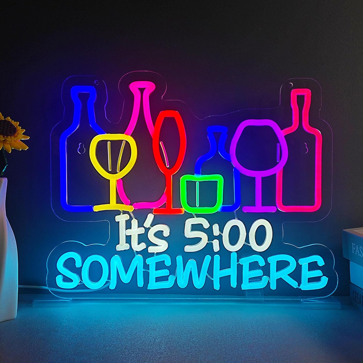 Wine Beer Photo - Het is 5 Uur Ergens Neonbord