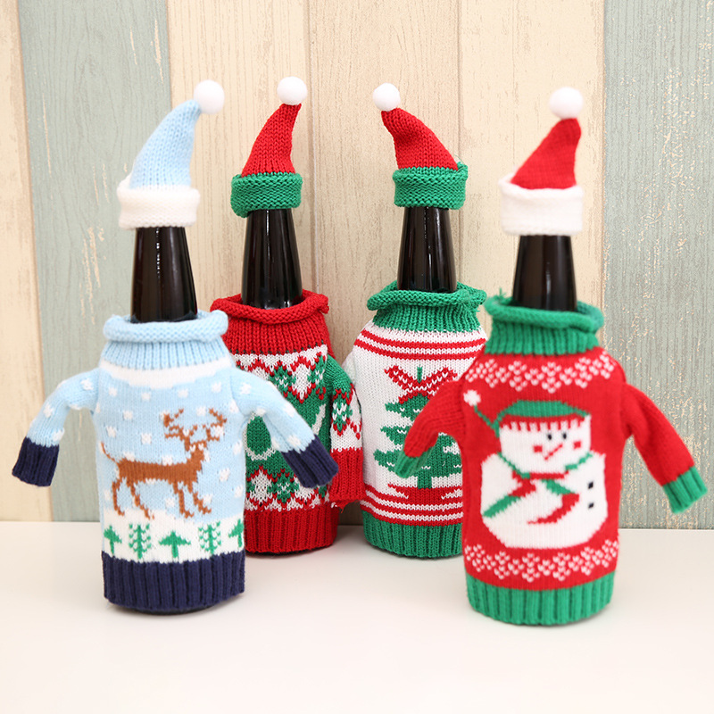 Beer Wine Kit - High-End Gebreide Kerst Nieuwjaar Truien Rode