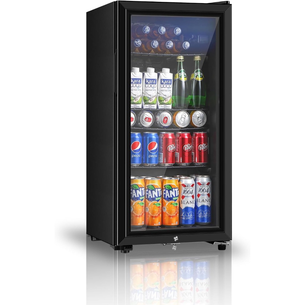 Wine Beer Cooler Fridge - Drankkoelkast, driepunts minikoelkast met twee kubieke