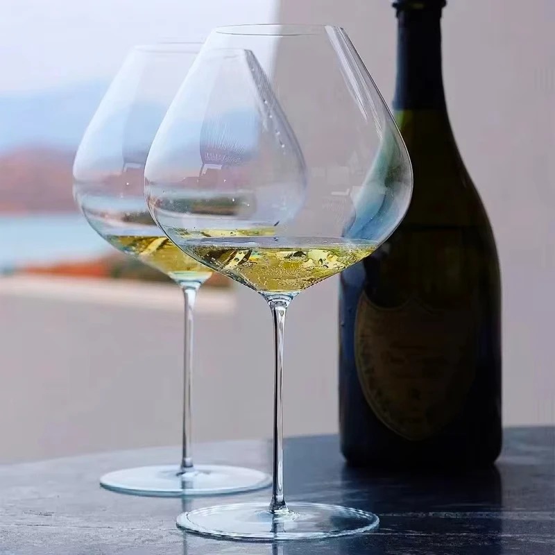Wine Glass Set Crystal - Ultradunne kristallen wijnglasset Hoge steel bordeauxrode