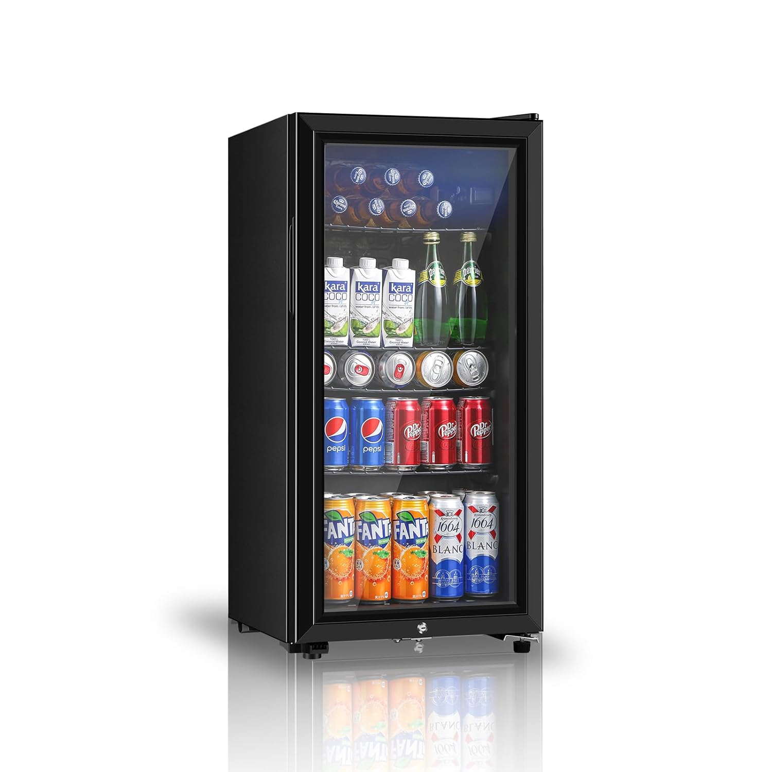Wine Beer Cooler Fridge - Drankenkoelkast, 3,2 Cu.ft minikoelkast met dubbele