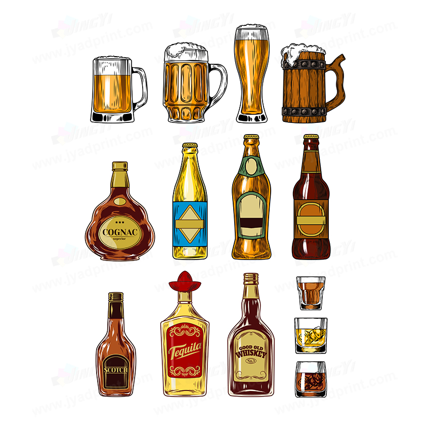Wine Beer Photo - 12 stks/partij, Aangepaste wijnfles PVC-bord Photo