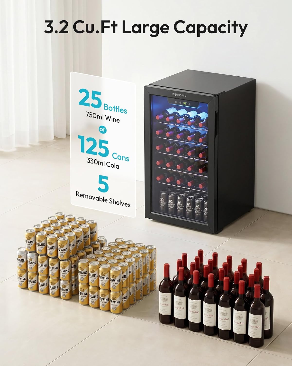 125 blikjes drankenkoeler met  - Wine Beer Cooler Fridge recensie en prijs