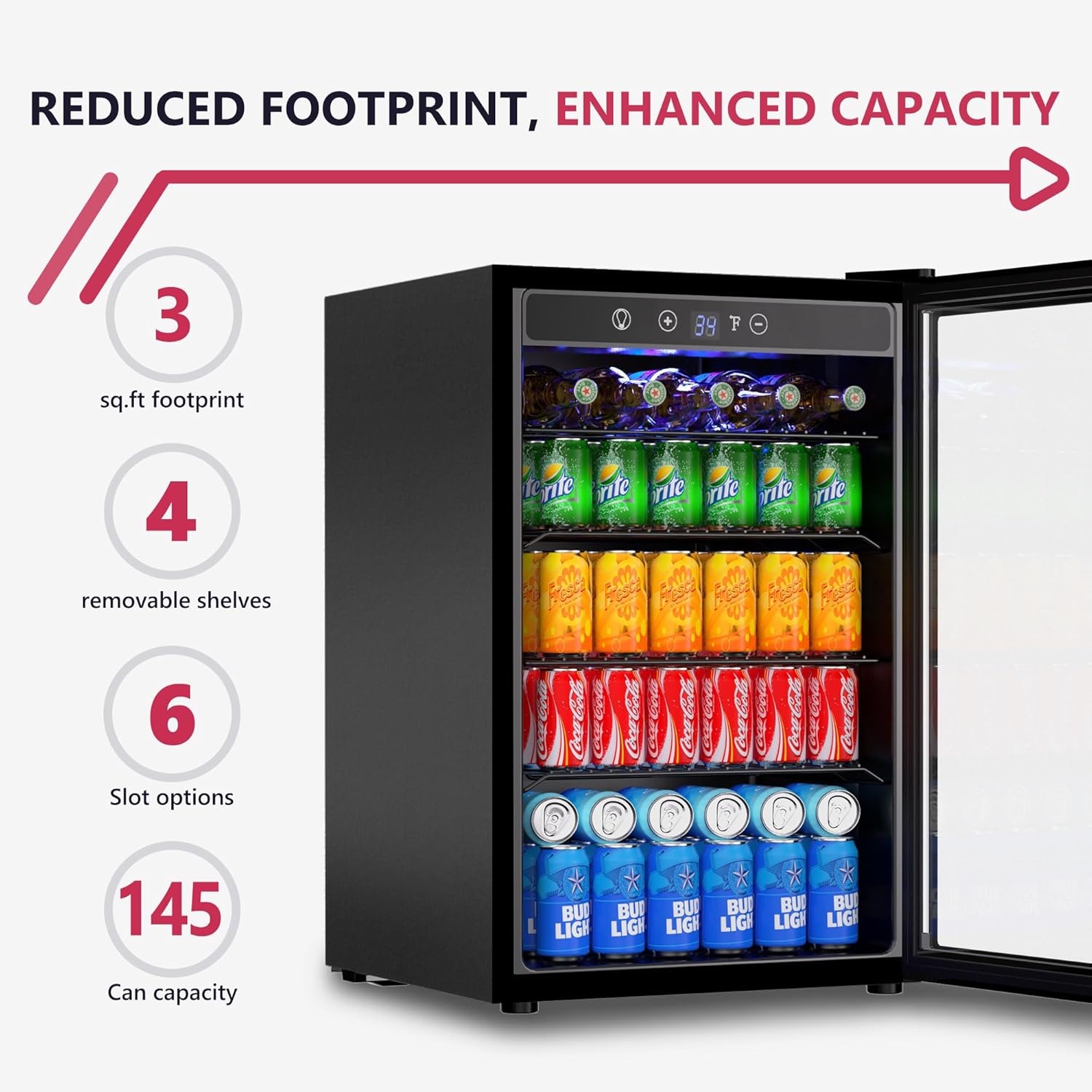 4,5 Cu.ft drankenkoelkast, 145 - Wine Beer Cooler Fridge recensie en prijs