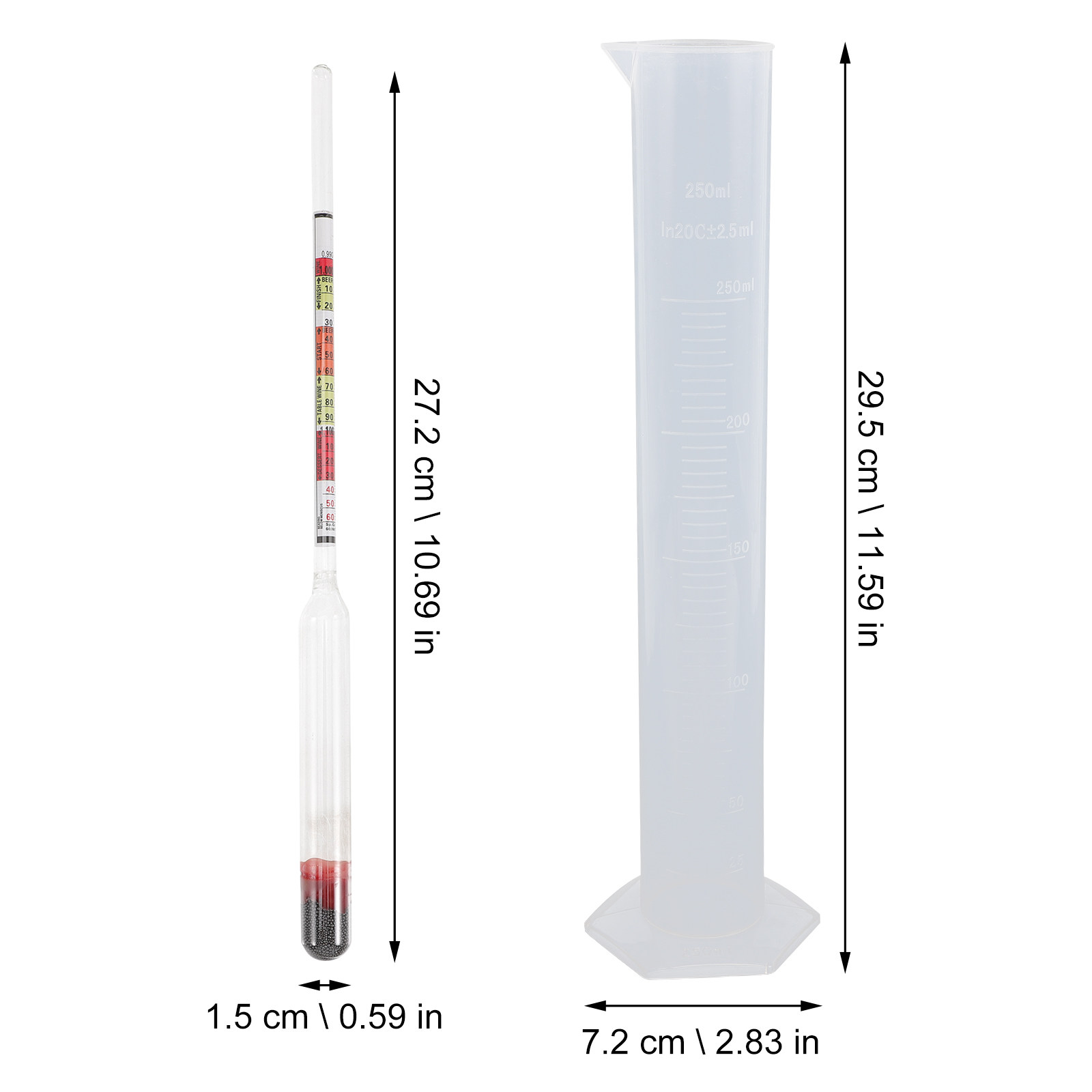 1Set Hydrometer Kit Drievoudig - Beer Wine Kit recensie en prijs