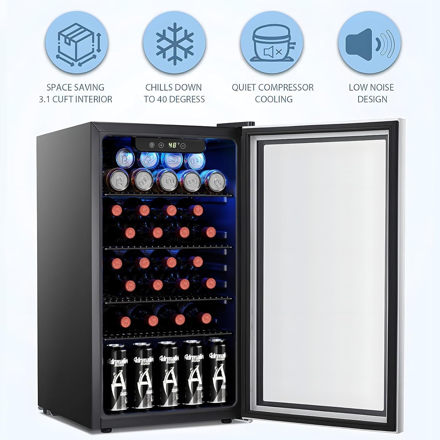 26 Flessen 130 Blikjes Wijnkoe - Wine Beer Cooler Fridge recensie en prijs