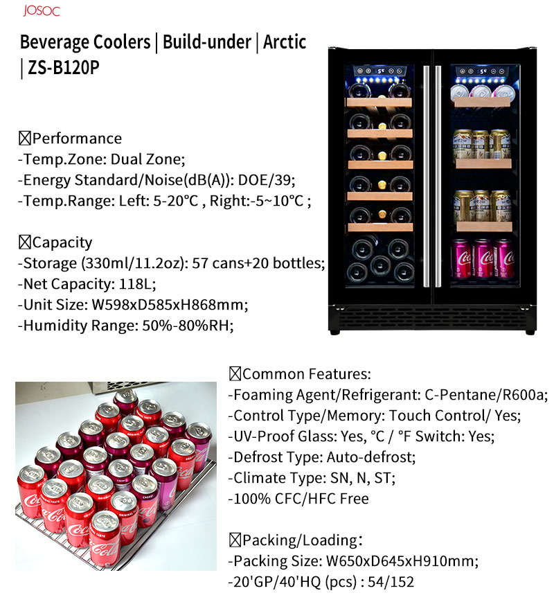 Dubbele deur onderbouw wijn- e - Wine Beer Cooler Fridge recensie en prijs